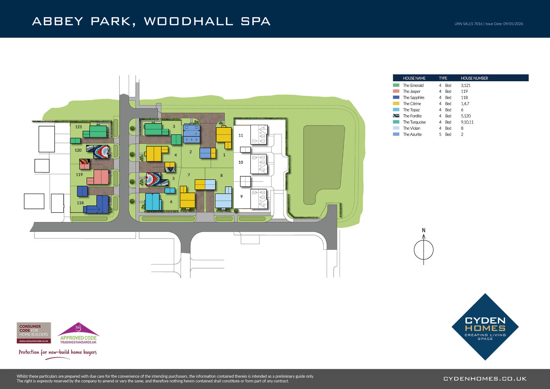Abbey Park, Off Witham Road, Woodhall Spa, LN10 6RB Site Map - Cyden Homes